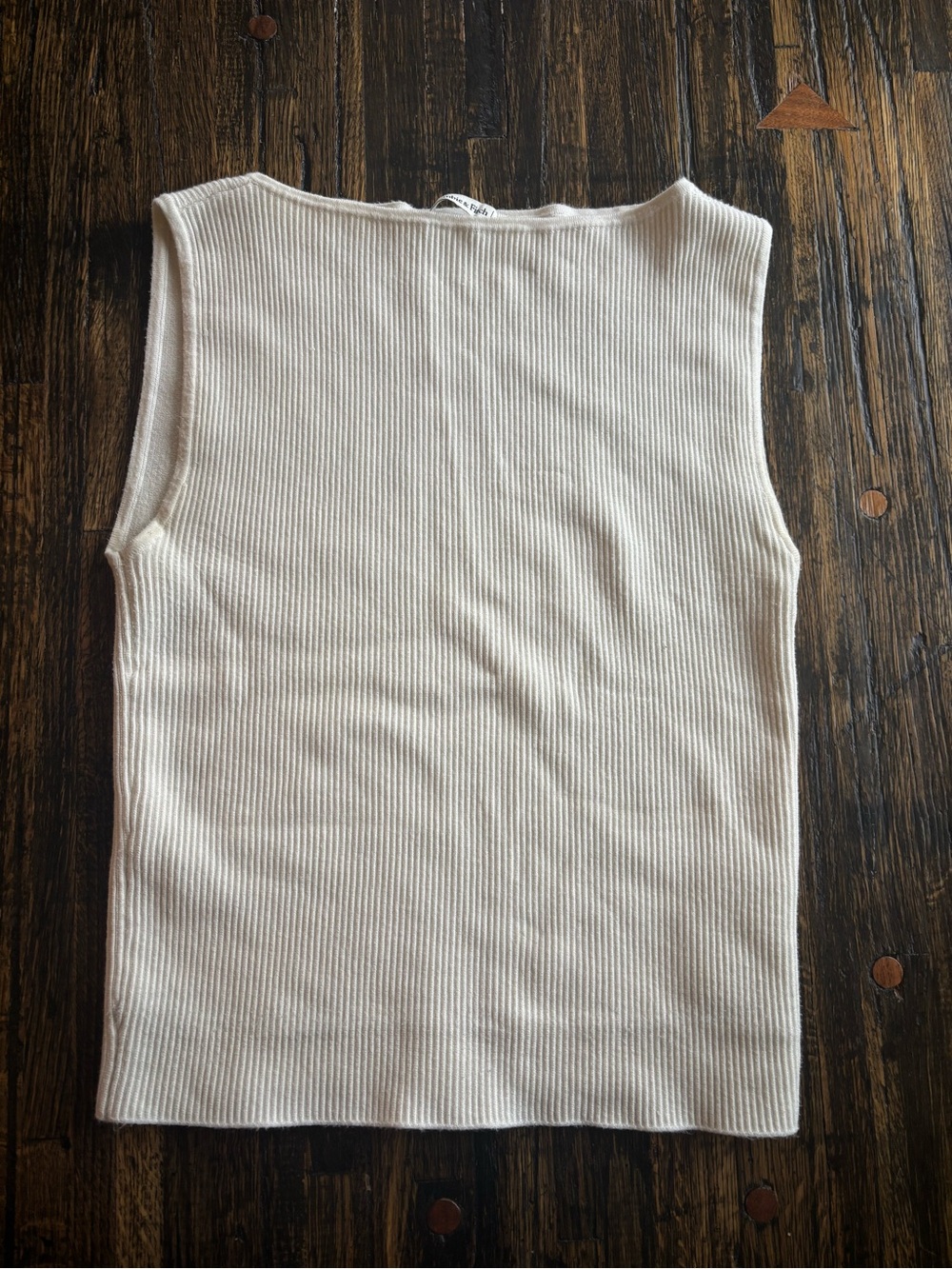 Abercrombie & Fitch Ribbed boat neck Tank Top - Cream